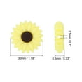thumbnail image 2 of Uxcell 30mm Silicone Flower Beads, 15 Pcs Cute Colorful Soft Sunflower Focal Loose Space Bead, Light Yellow Brown, 2 of 6