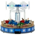 thumbnail image 6 of Northlight LED Lighted Animated and Musical Carnival Ride Christmas Village Display - 12", 6 of 7