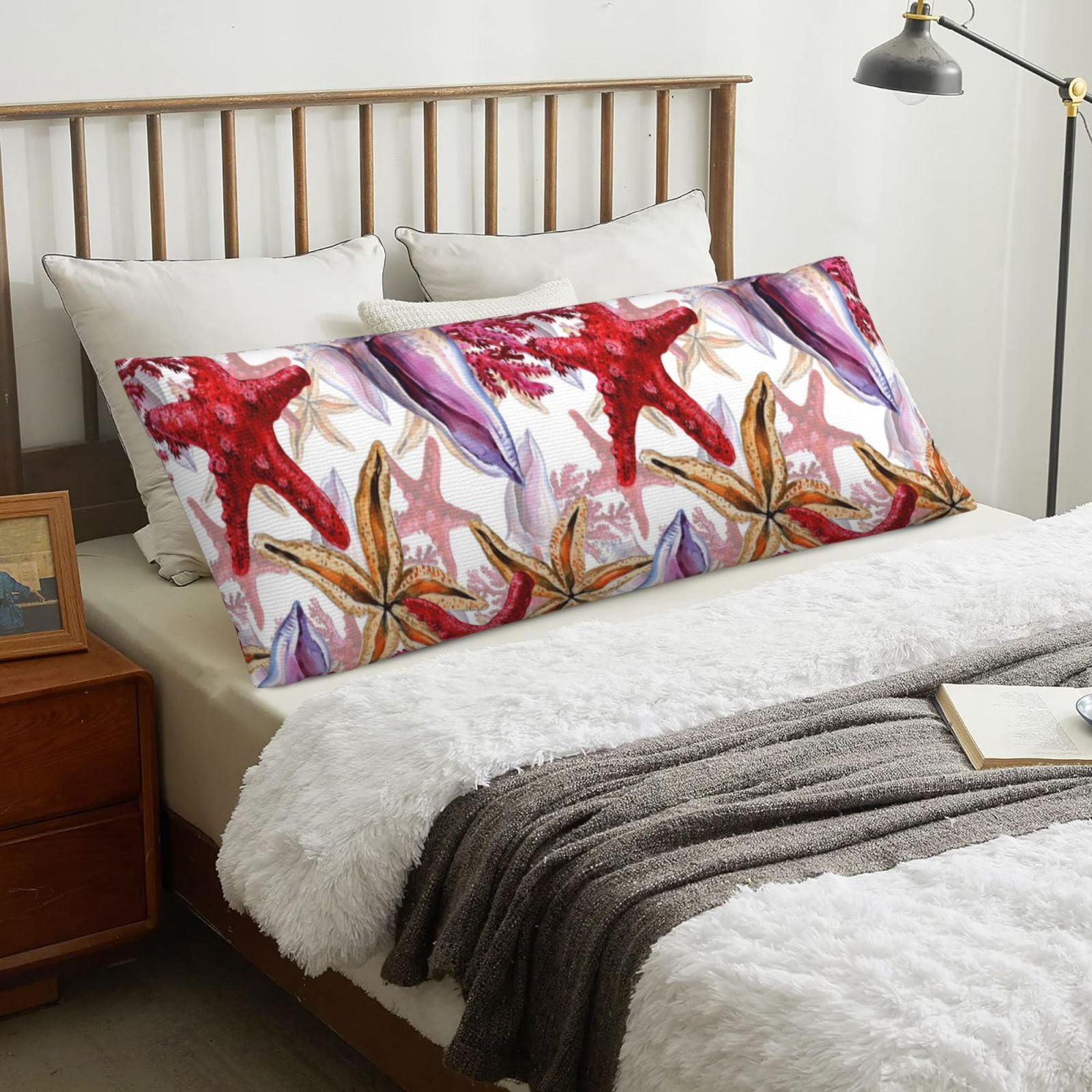 Naloa Coral Reef Super Soft 20x60 Body Pillow Case,Long Side Hidden Zipper（PILLOWS ARE NOT INCLUDED）