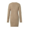 thumbnail image 6 of Inevnen Womens Long Sleeve Cable Knit Long Cardigan Open Front Button Sweater Outerwear, 6 of 8