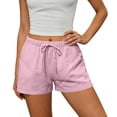 thumbnail image 5 of Women's Summer Elastic Waist Drawstring Casual Shorts With Pockets Soft Lightweight Breathable Wrinkle Resistant Loose Daily Bottoms,XL, 5 of 5