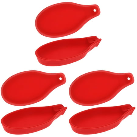 

6 Pcs Silicone Spoon Storage Pads Spoon Holders Stands Kitchen Supplies