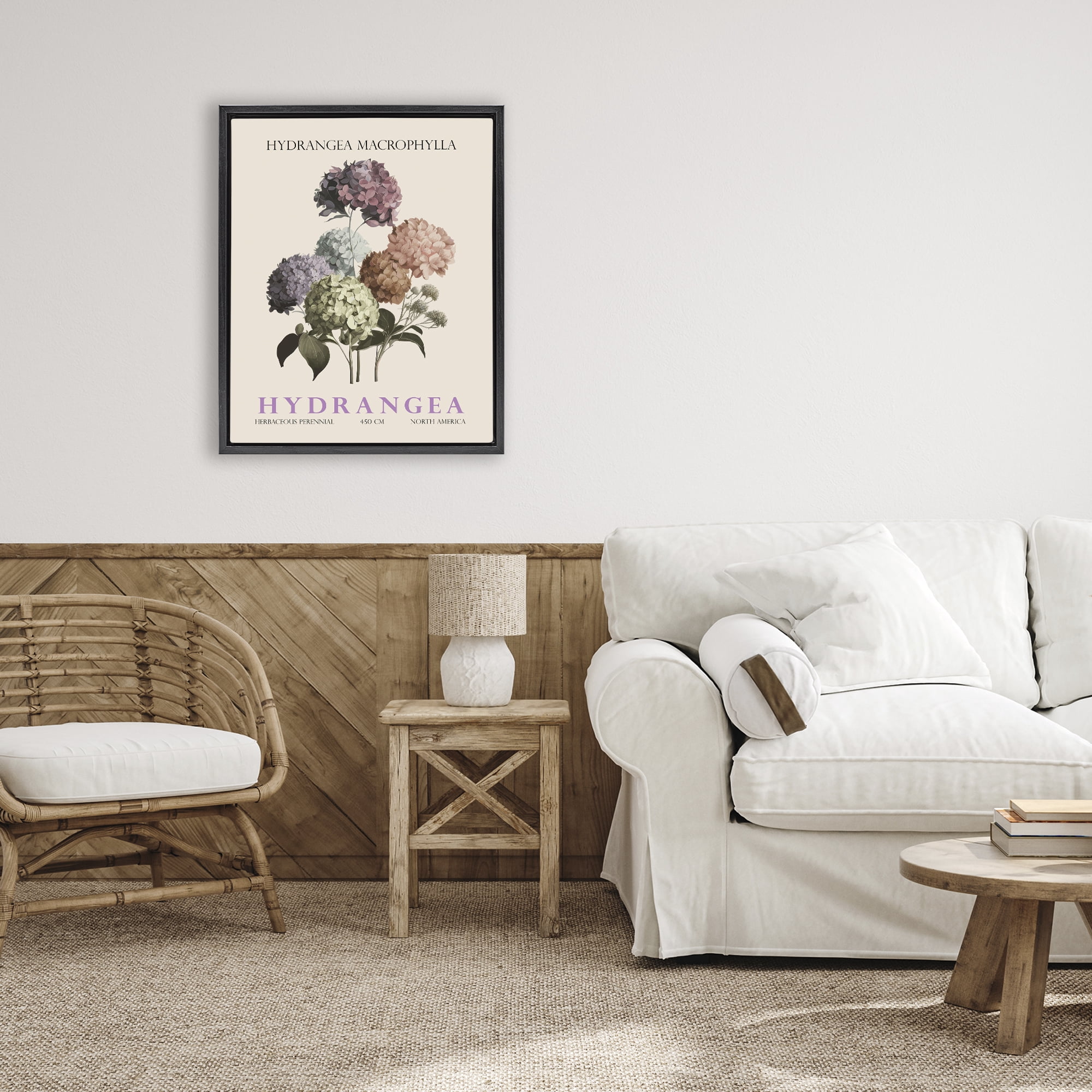 Stupell Industries Nature Hydrangea Bundle Black Framed Floater Canvas Wall Art, design by Christopher Giampietro