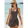 thumbnail image 5 of Chase Secret Women One Piece Swimsuit Tummy Control Swimdress Swimwear Tie Knot Swim Dresses Skirt Bathing Suit Brown, 5 of 8