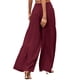 thumbnail image 5 of Sunloudy Pantalones de pierna ancha para mujer, pantalones plisados sueltos casuales de color sólido de cintura alta, caqui/negro/verde claro/blanco/verde/rojo vino Sunloudy  moda, 5 of 8