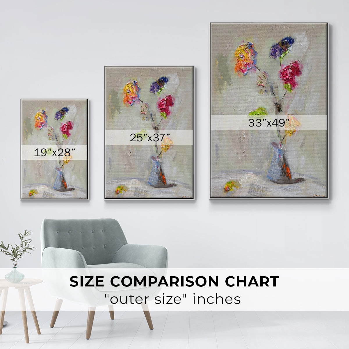 Neoplitan Floral Framed Premium Gallery Wrapped Canvas - Ready to Hang