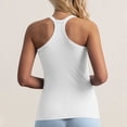 thumbnail image 6 of TARIENDY Racerback Workout Tank Tops for Women Built-in-Bra Ribbed Sleeveless Tops Wide Straps Scoop Neck Cami Shirts Plus Size Slim Fit Basic Shirt White XXL, 6 of 10