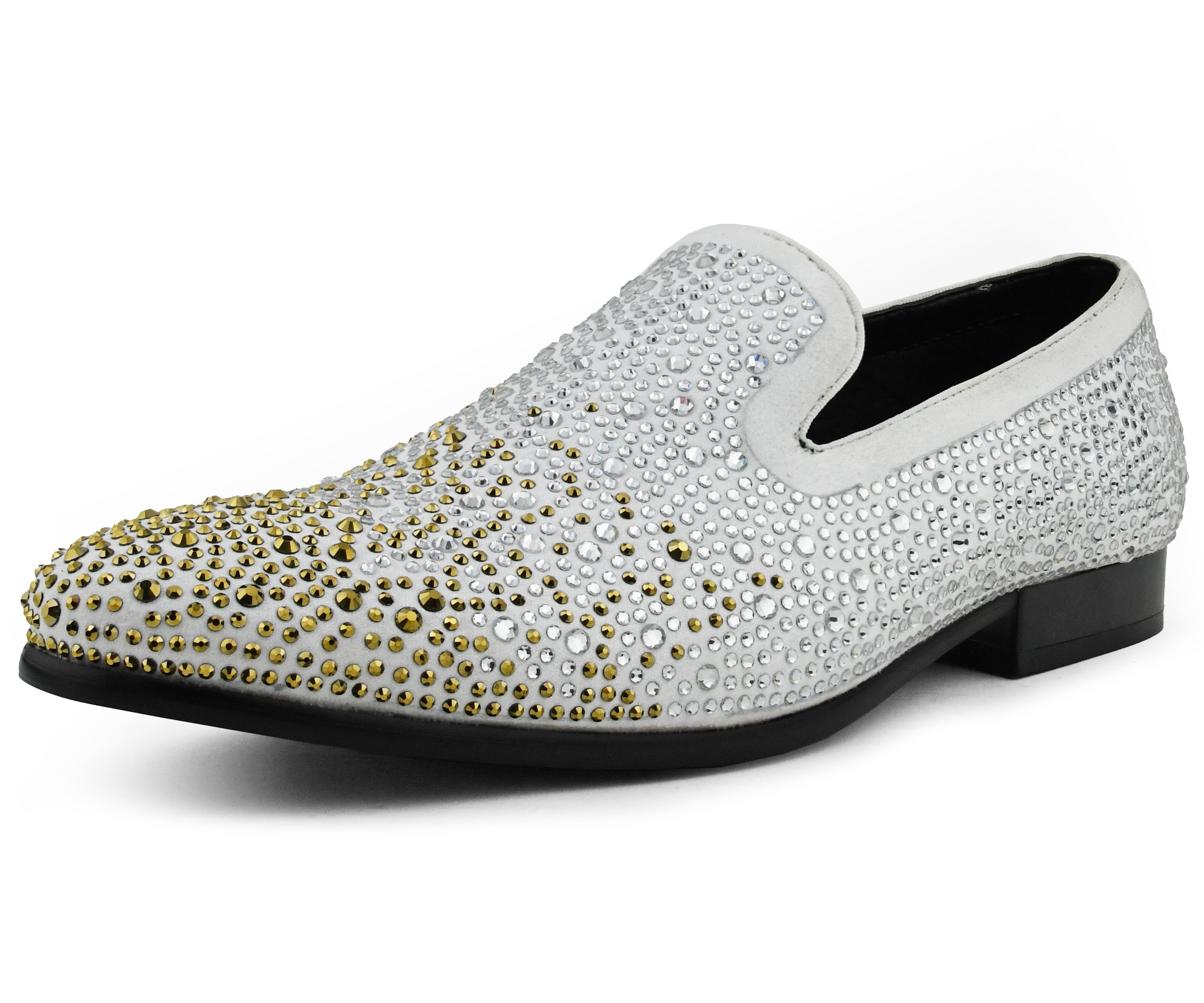 Two Tone Rhinestones Frost Loafer Slip 