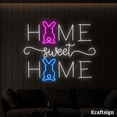 thumbnail image 2 of Craftnamesign Home Sweet Home Neon Sign, Rabbit LED Sign, Easter Day Decor, 2 of 4