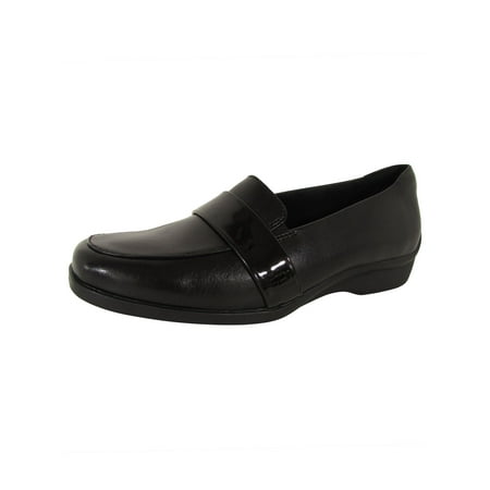 

Aravon Womens Winsor Moc Loafer Shoes Black Leather US 9