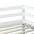 thumbnail image 5 of Solid Wood Full Loft Bed Frame with Storage Space and High guardrail, Platform Bed Frame with Ladder and Strengthened Slats, Low Height Design, No Box Spring Needed, White, 5 of 8