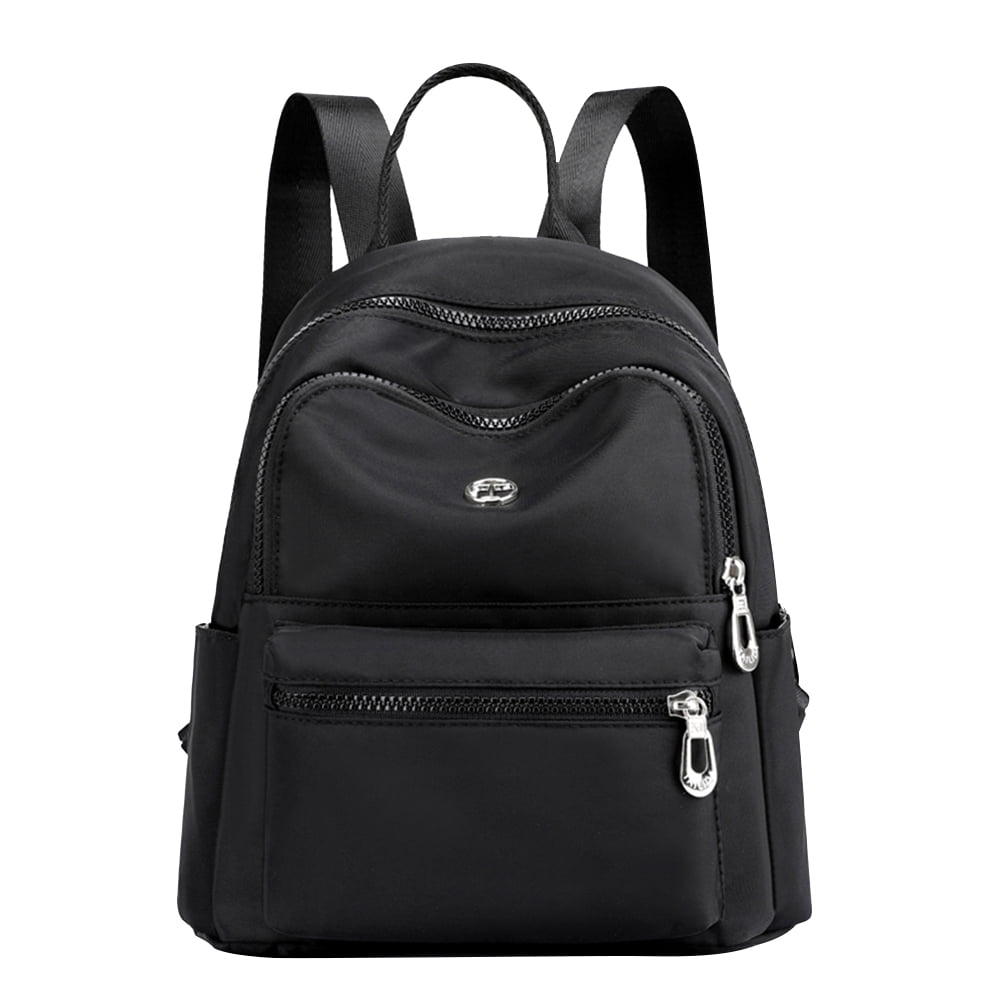 Nylon Backpack Women Bag Multifunction School Bags Simple Casual Shoulder Travel Bag Black