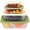 Green-rectangle, variant on Food Storage Containers with Lids - Plastic Serving Bowls - BPA Free Stackable Storage Containers for Kitchen - Green Leftover Salad Bowls - Nesting Microwave Safe Container Set