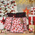 thumbnail image 6 of Rocae Hand Drawn Strawberry Print Christmas Drawstring Linen Gift Bag with Drawstrings Treat Bag Goody Present Bags for Christmas Party Favor, 6 of 8