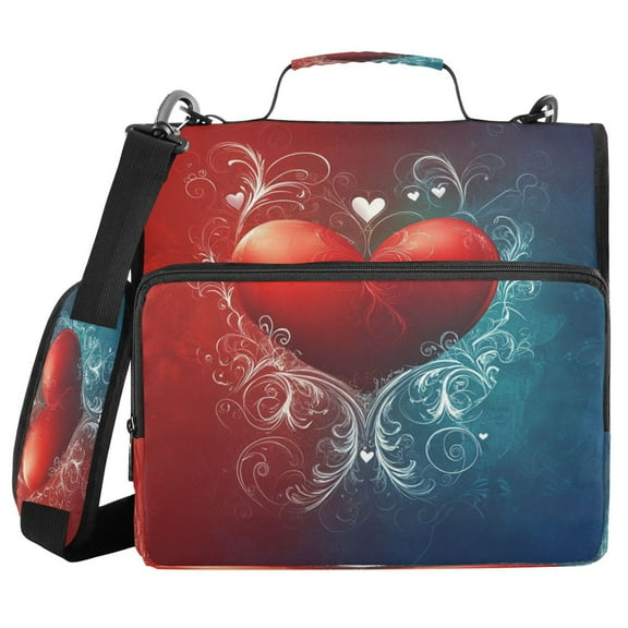 YAZAOO Zipper Binder trapper keeper Documents Organized Design Whimsical Heart Garden Printed