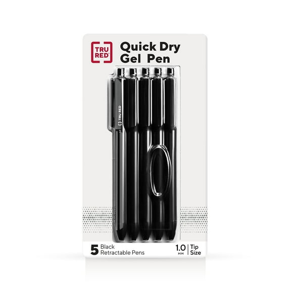 Staples TRU RED Retractable Quick Dry Gel Pen Medium Point 1.0 TR56952