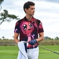 thumbnail image 4 of Lsque The Binding of Isaac Pattern Golf Shirts for Men Dry Fit Print Moisture Wicking Performance Short Sleeve Polo Shirt-Medium, 4 of 7