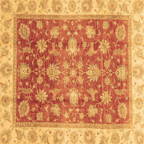 Ahgly Company Indoor Square Oriental Brown Traditional Area Rugs, 7' Square