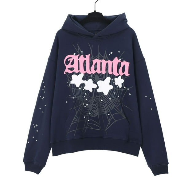 Sudadera con capucha rosa con la misma letra de espuma del cantante de hip-hop Sp5der Young Thug 555555163 # azul
