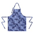 thumbnail image 2 of Pioneer Flower Floral Print Pattern Apron for Women and Men, Cotton Linen Waterproof with Pockets, Adjustable, 33x27 Inch for Kitchen, Gardening, BBQ, Salon, 2 of 6