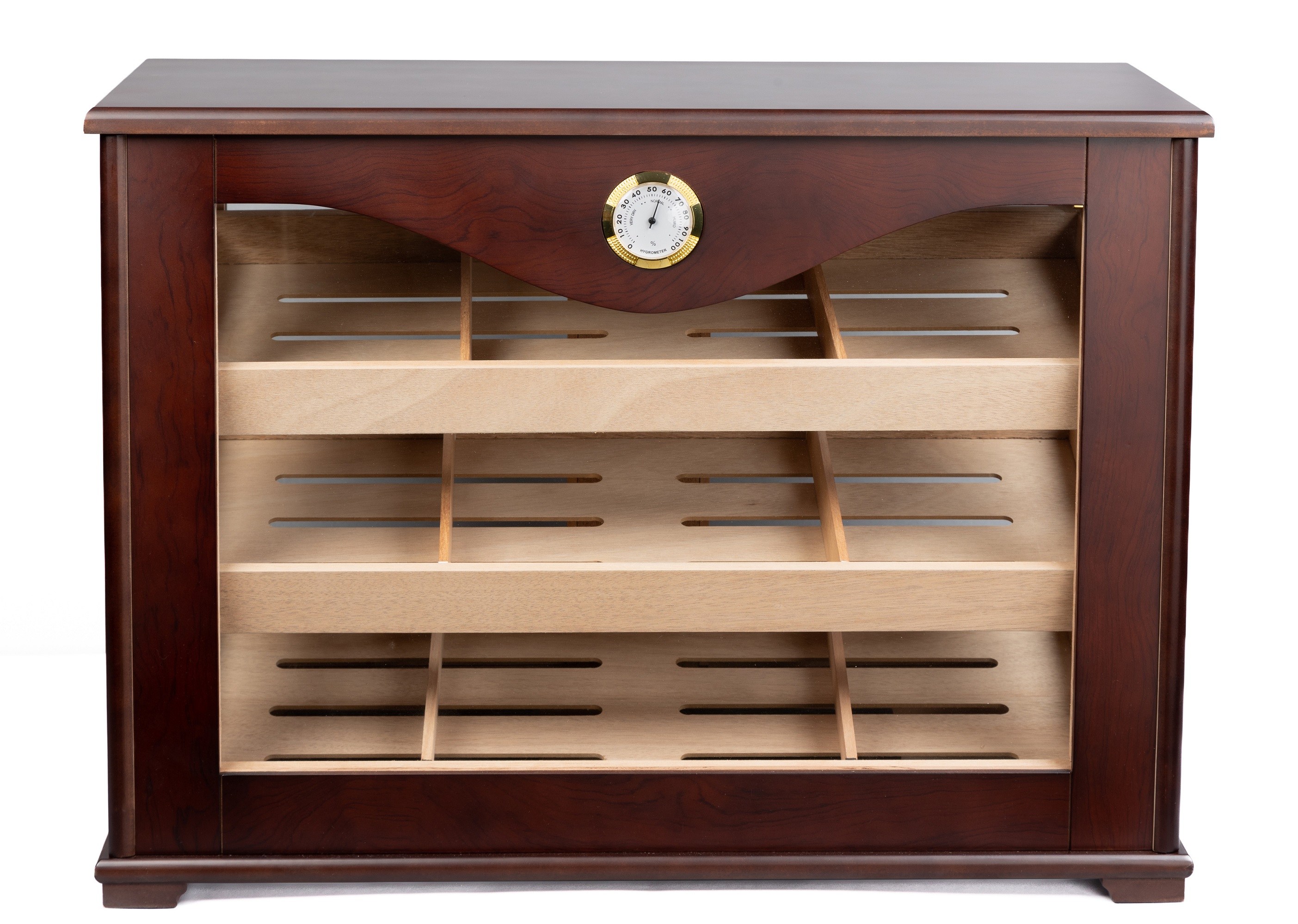 Marciano Countertop Display Cigar Humidor w/ Trays - Dark Mahogany Finish - Capacity: 250