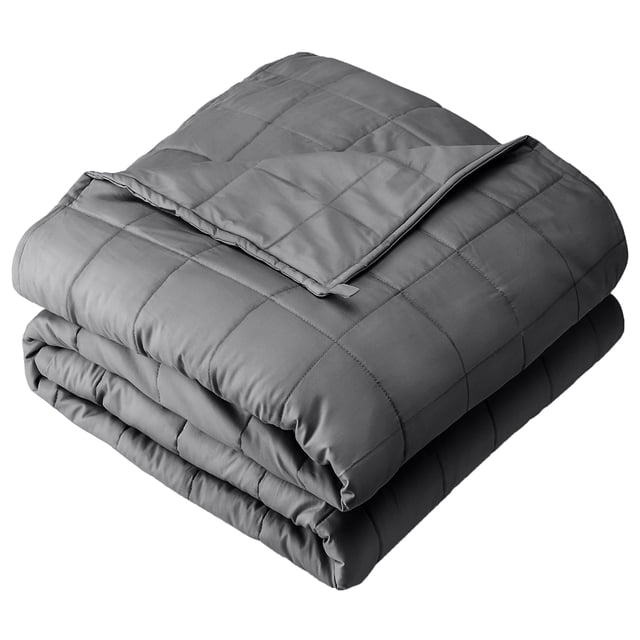 Bare Home Manta con Peso de 17 Libras para Adultos - 60" x 80" - Sarga de Algodón de 210 Hilos, Gris