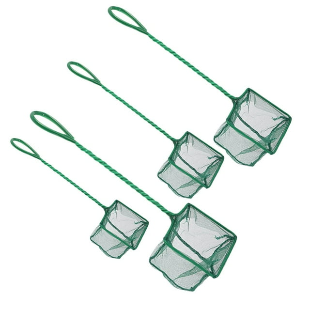 CHUANK 4 Pcs Fishnet Fishing Nets Fish Netting Fishing Gadgets Small Fishing Net Fish Mesh Net Net with Handle