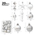 thumbnail image 3 of Bolas de adornos navideños con lazo para colgar para fiestas (calabaza plateada de 20 piezas), 3 of 7