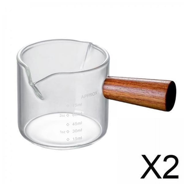 2xEspresso Jarra Medidora De Vidrio Taza Jarra De Vidrio Transparente Para Hornear Café 100ml