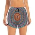 thumbnail image 2 of Vsdgher Mandala Print Women's Running Double Layer Shorts High Waisted with Pockets Elastic Yoga Workout Athletic Gym Sports, 2 of 8