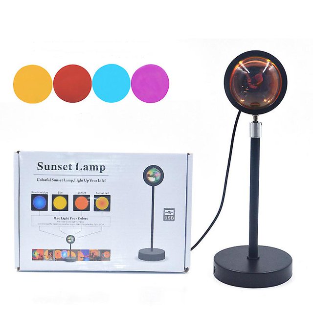 Proyector de lámpara de puesta de sol, luz nocturna de puesta de sol, luces multicolores cambiantes para habitación, regalos de cumpleaños, fotografía para mujeres,