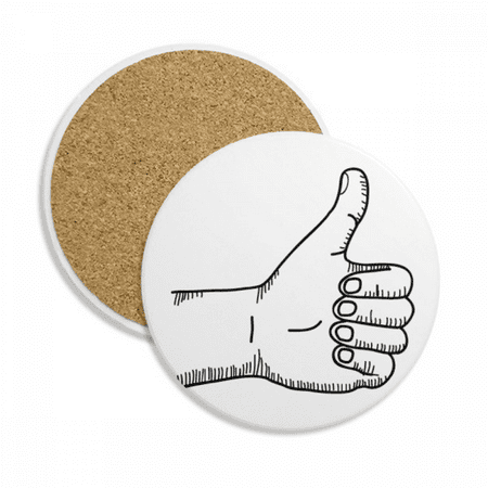 

Praise Gesture Line Drawing Pattern Coaster Cup Mug Tabletop Protection Absorbent Stone