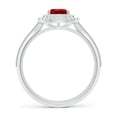 thumbnail image 2 of ANGARA Lab Grown Vintage Inspired Pear Ruby Double Halo Engagement Ring for Women in 14K White Gold (Size-7x5mm) | July Birthstone, Birthday, Anniversary, Jewelry Gift for Women | Lab-Grown Ruby Ring, 2 of 7