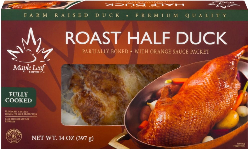 Maple Leaf Farms Roast Half Duck with Orange Sauce, 14 oz. with natural