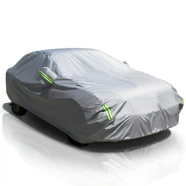 6 Layers Car Cover Waterproof All Weather for Automobiles, Outdoor Full Cover Rain Sun UV Protection with Zipper Cotton, Universal Fit for Sedan (186-193 inch)