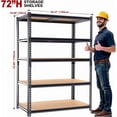 thumbnail image 2 of 72''H Heavy Duty 5-Tier Metal Storage Shelves, Adjustable Shelving Rack, Home Standing Shelf Units for Garage/Kitchen, 2 of 8