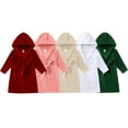 thumbnail image 5 of Girls Bathrobe Kids Childrens Long Sleeve Hooded Beach Bath Towel Soft Cloak Bathrobe Coat for Girls 3T, 5 of 5