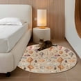 thumbnail image 2 of Small Round Rug 3Ft Washable Non-Slip, Retro Ocean Circle Area Rugs for Living Room Bedroom, Brown Coastal Shells Conch Underwater Indoor Floor Mats Carpet Runner for Home Decor, 2 of 8