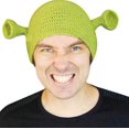 thumbnail image 2 of Gorro de lana tejido a mano divertido verde, 2 of 4