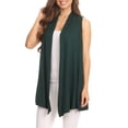thumbnail image 4 of Moa Collection Women's Casual Open Draped Front Solid Cardigan Vest, 4 of 7