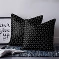 thumbnail image 2 of 14x14 Pillow Covers Set of 2, Black Morocco Throw Pillow Covers Decorative Couch Cushion Case, Geometric Leaf Diamond Lattice Abstract Microfiber Square Pillowcases for Bedroom Car Living Room, 2 of 7