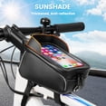 thumbnail image 4 of Atercel Bike Bags for Bicycles,Bike Phone Front Frame Bag,Waterproof Bicycle Phone Mount Top Tube Cycling Frame Bag Bike Phone Holder Bag Bike Accessories Bag with TPU Touch Screen Sun Visor, 4 of 9