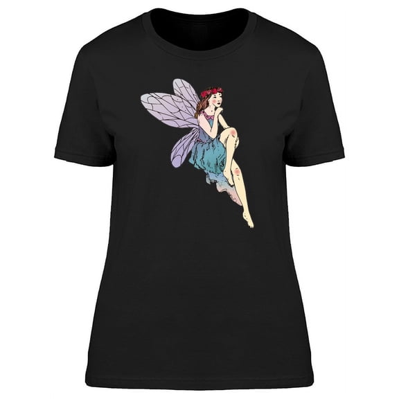 Blue Dress Young Fairy Thinking T-Shirt Women -Image by Shutterstock, Female XX-Large