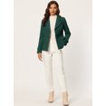 thumbnail image 3 of INSPIRE CHIC Caban à Revers Cranté à Double Boutonnage pour Femme Vert Foncé m, 3 of 6