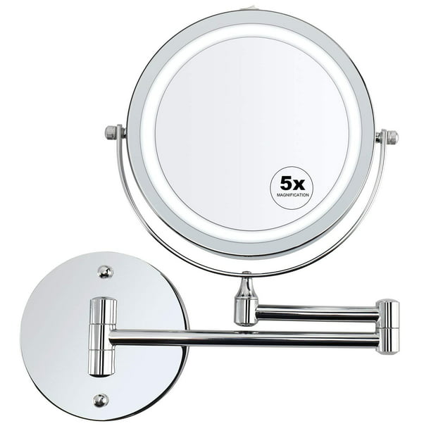 Alvorog Wall Mounted Makeup Mirror Led, Wall Mounted Cosmetic Mirror With Light