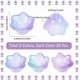thumbnail image 2 of 1 caja de 150 cuentas de vidrio con forma de flor de lirio azul púrpura con agujeros, cuentas transparentes de dos tonos con degradado floral de campanilla, 2 of 9