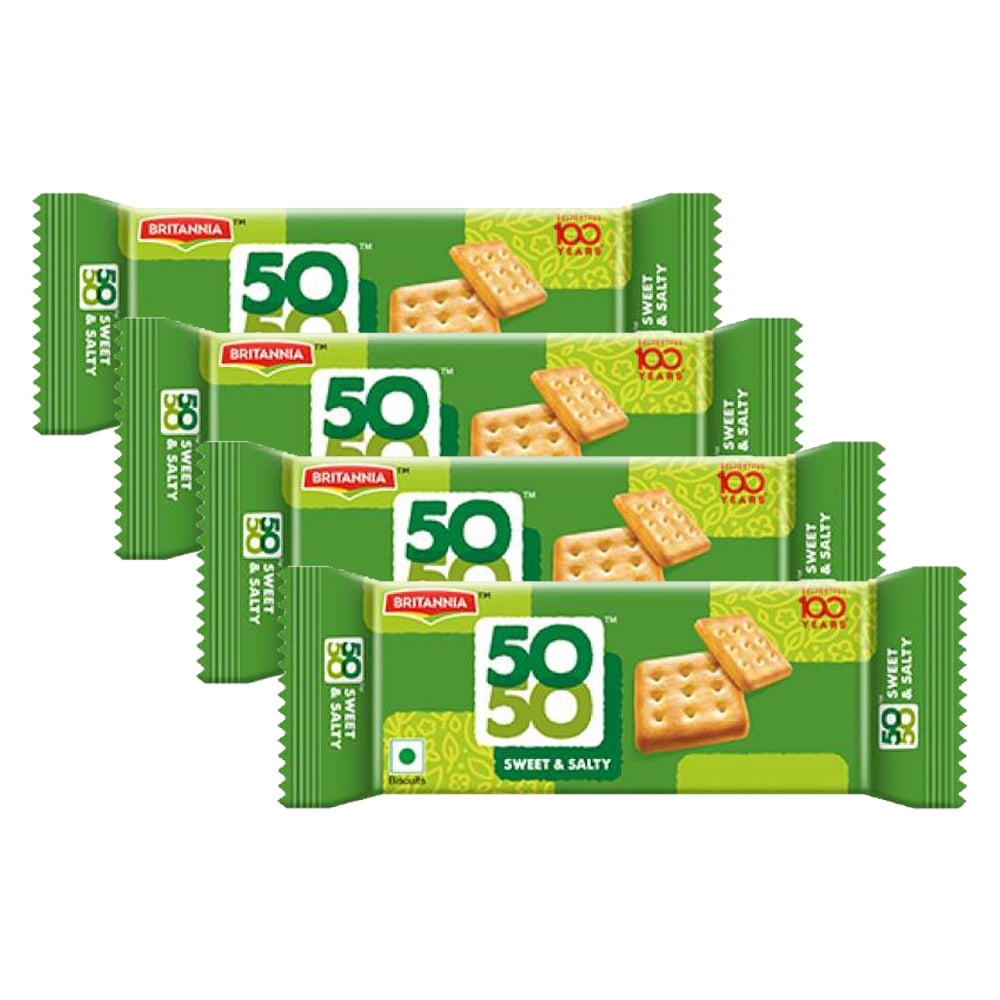 BRITANNIA Crackers 50 50 Sweet and Salty Biscuit 2.19oz (62g) Delicious, Light & Crispy