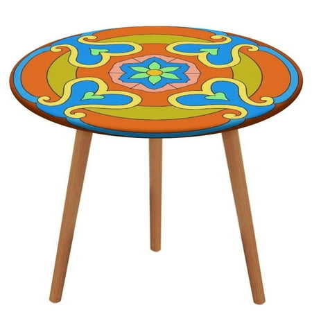 

Colorful Mandala Floral Design-2 Pattern Round Tablecloth Waterproof Elastic Table Clothes for Dining Table Cute Desk Decor Protector Cover XL-60