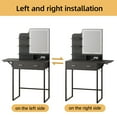 thumbnail image 6 of TOMNK Black Vanity Desk with Mirror, LED Lights, Storage Shelves, Drawers & Chair, 6 of 9
