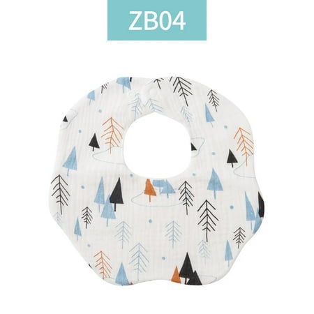Bamboo Cotton Gause Baby Bibs 360 Flower Newborn Bib Infant Burp Cloths Bandana Scarf for Kid Girl Boy Feeding 24X25CM KB105-ZB04